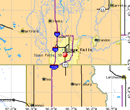 Sioux Falls, SD map