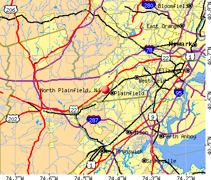 North Plainfield, NJ map