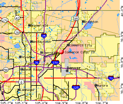 Commerce City, CO map
