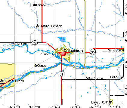 Columbus, NE map