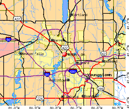 Niles, OH map