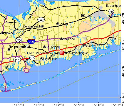 East Patchogue, NY map
