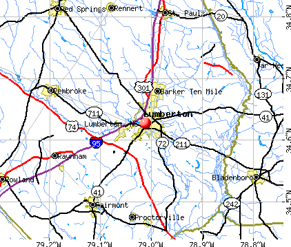 Lumberton, NC map