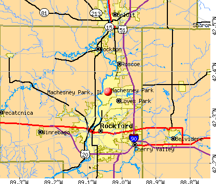 Machesney Park, IL map