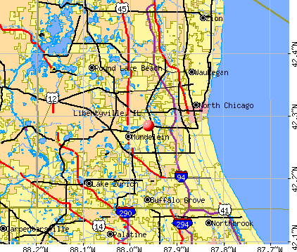 Libertyville, IL map