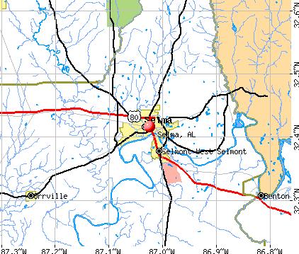 Selma, AL map