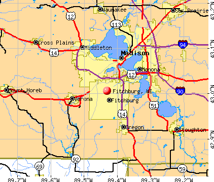 Fitchburg, WI map