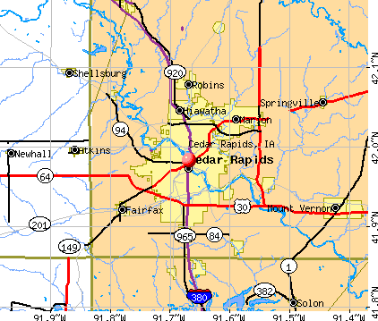 Cedar Rapids, IA map