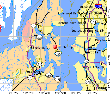 Bainbridge Island, WA map. General Map; Google Map; MSN Map. General Map; Google Map; MSN Map. Please wait while loading the map.