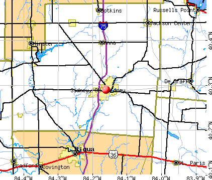 Sidney, OH map