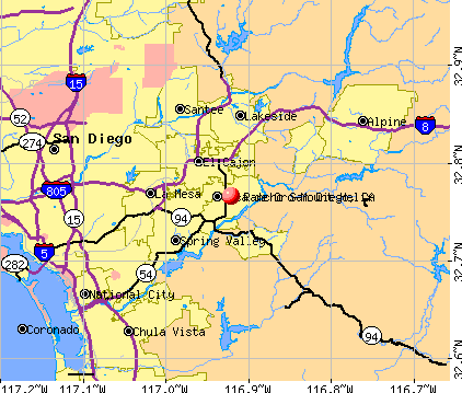 Rancho San Diego, CA map