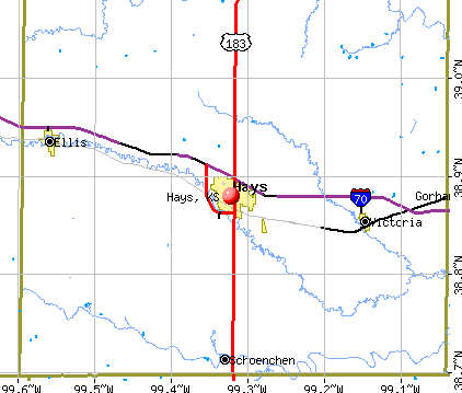 Hays, KS map