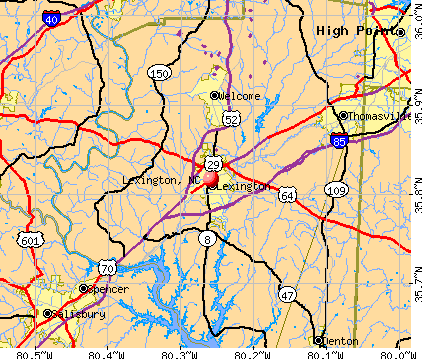 Lexington, NC map