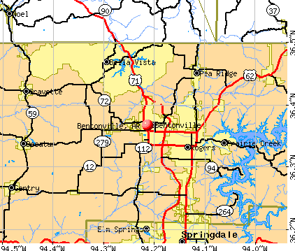 Bentonville, AR map