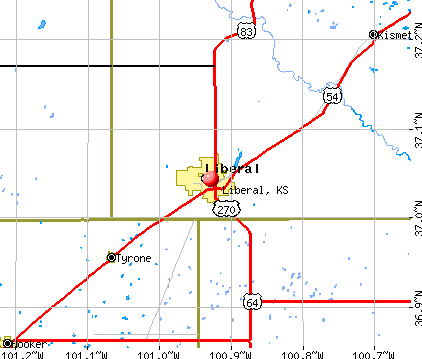 Liberal, KS map