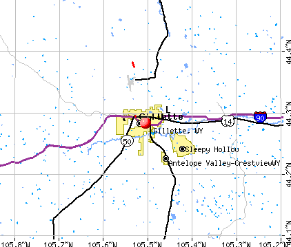 Gillette, WY map