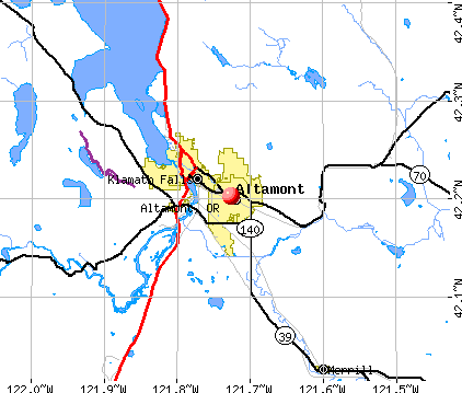 Altamont, OR map