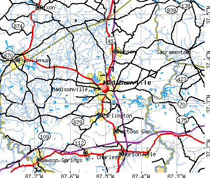 Madisonville, KY map