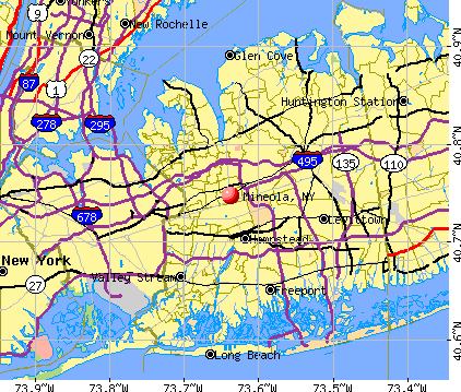 Mineola, NY map