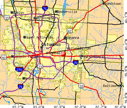 Whitehall, OH map