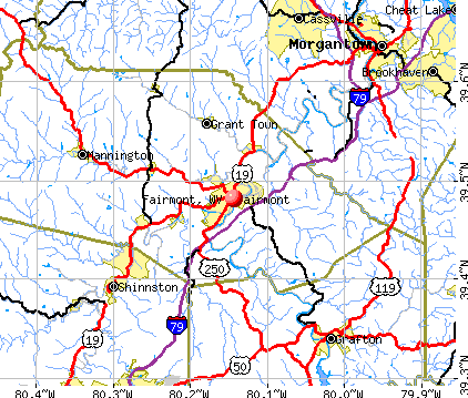 Fairmont, WV map