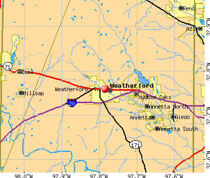 Weatherford, TX map