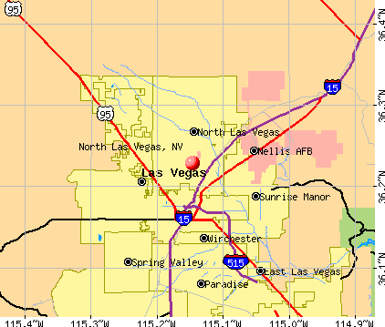 North Las Vegas, NV map