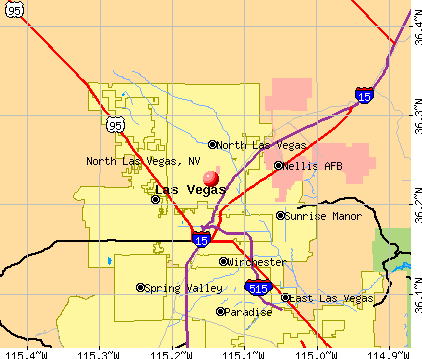 map of las vegas zip codes. North Las Vegas, NV map