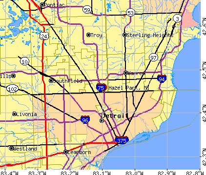 Hazel Park, MI map