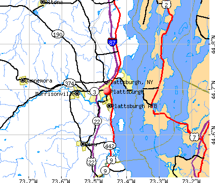 Plattsburgh, NY map