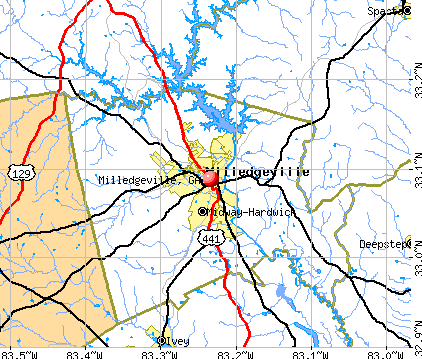 Milledgeville, GA map