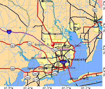Ensley, FL map