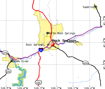 Rock Springs, WY map