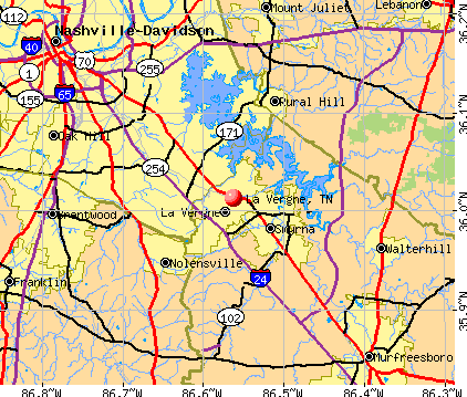 La Vergne, TN map