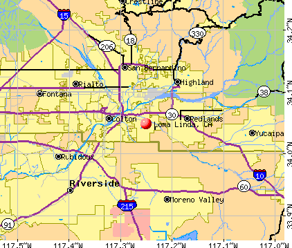 Loma Linda, CA map