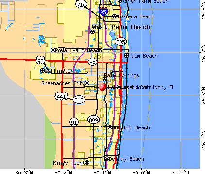 Lake Worth Corridor, FL map
