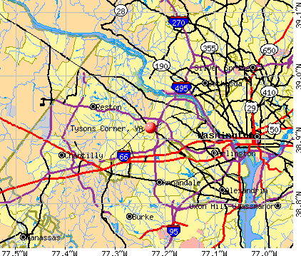 Tysons Corner, VA map