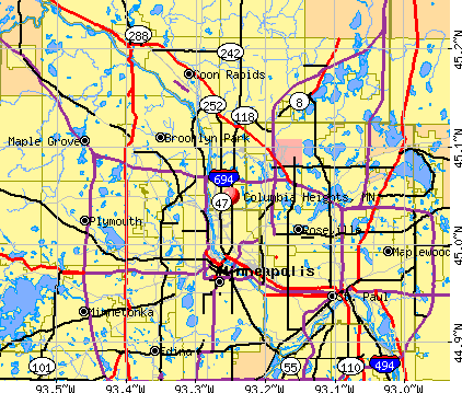 Columbia Heights, MN map