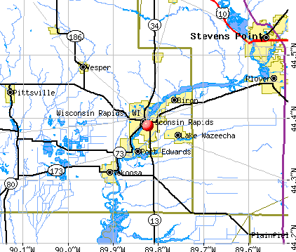 Wisconsin Rapids, WI map