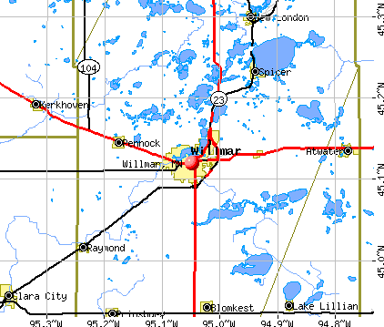 Willmar, MN map