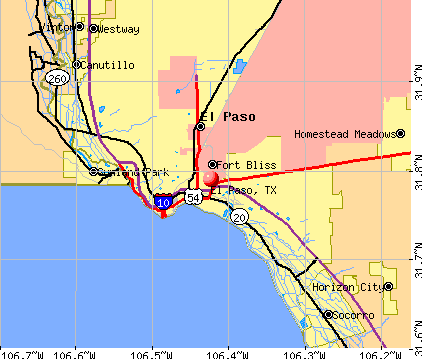 El Paso, TX map