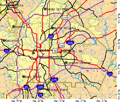 Decatur, GA map