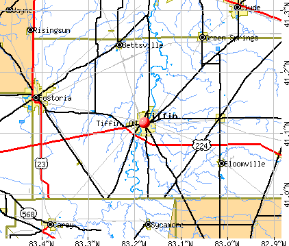 Tiffin, OH map