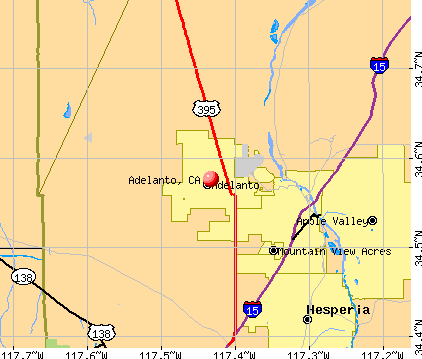 Adelanto, CA map