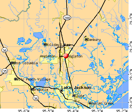 Angleton, TX map