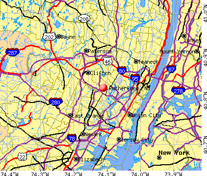 Rutherford, NJ map