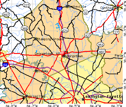 Georgetown, KY map