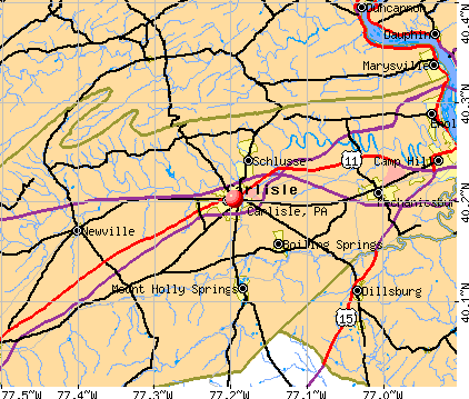Carlisle, PA map