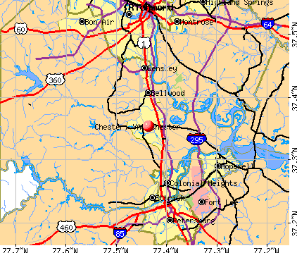 Chester, VA map