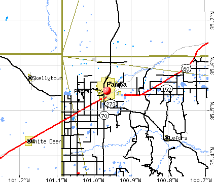 Pampa, TX map